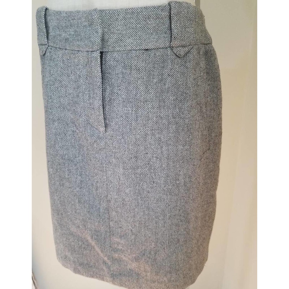 Contemporary Edge Wool Blend Brown Herringbone Utility Skirt Knee Pockets 12